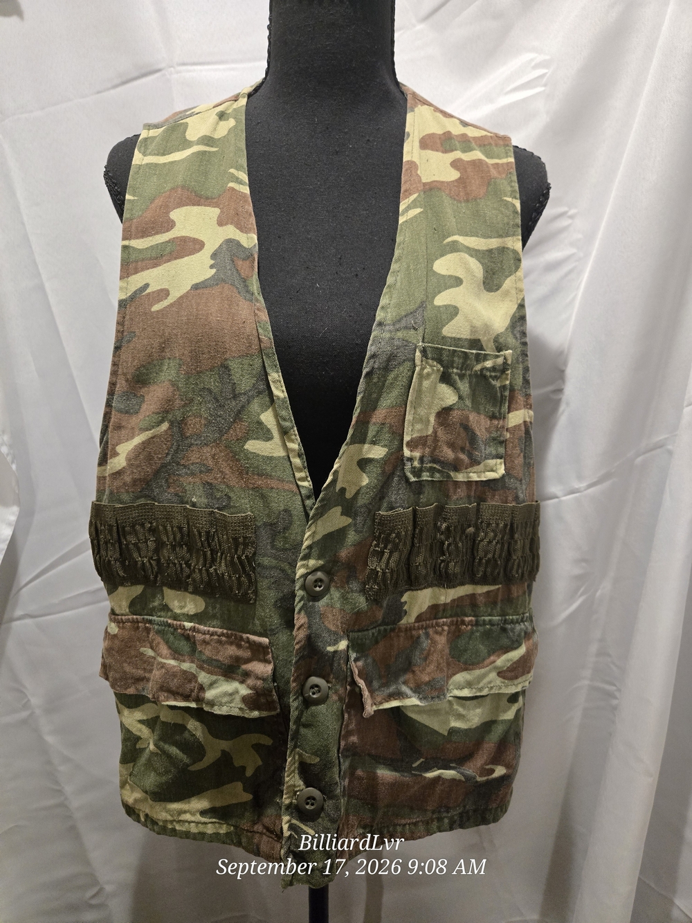 Vintage Men's Camouflage Field Vest - Green/Brown Camo